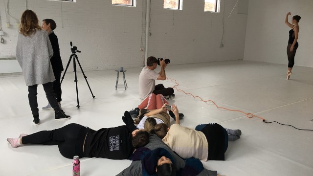 Photo session in a dance studio